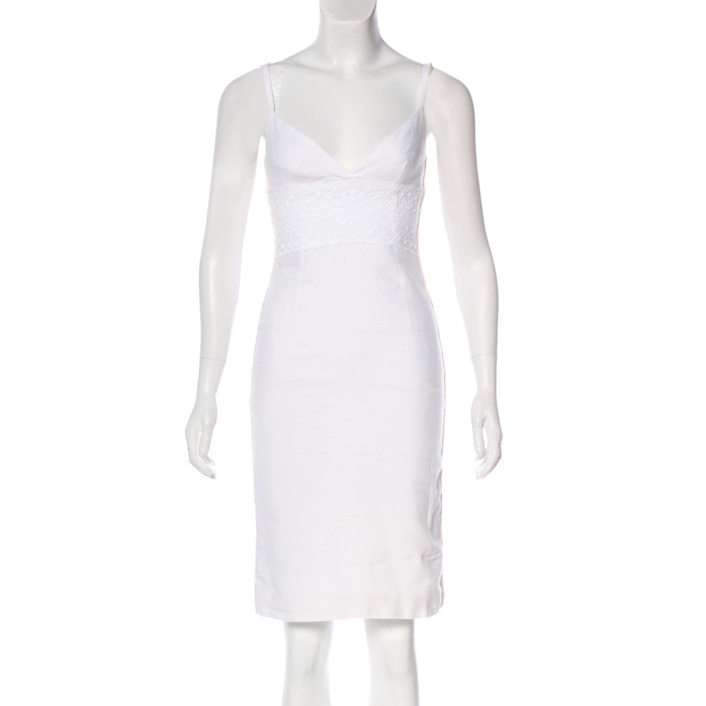 Dolce and gabbana linen white dress size 38